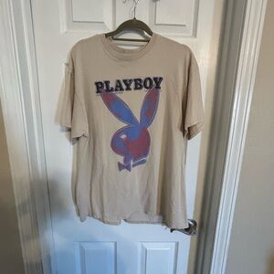 Playboy Graphic T-Shirt in Tan Large